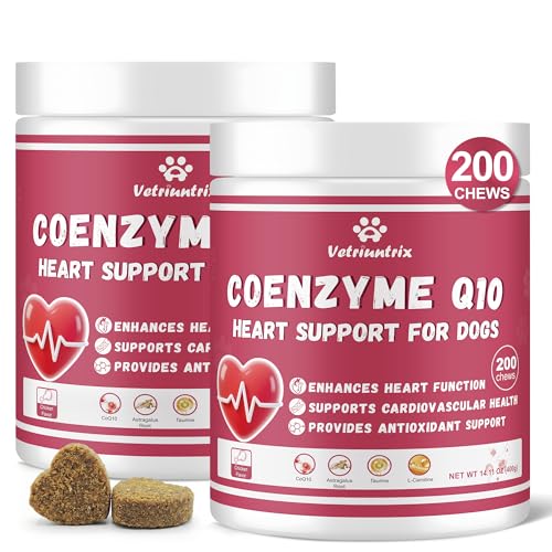 Vetriuntrix Heart Support Supplement for Dogs 400ct, Taurine for Senior & Puppy Dogs, Dog Multivitamin with CoQ10 & L-Carnitine for Heart, Cardiovascular & Antioxidant Support