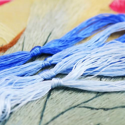 Image of 4 Skeins Mulberry Silk Floss Embroidery Thread Floss-Cross Stitch Threads China Silk Woven Jewelry Threads DIY Sewing Kits (22)