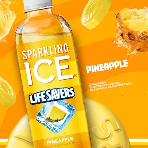Image of Sparkling Ice LIFESAVERS Pineapple, Zero Sugar Flavored Sparkling Water, with Vitamins and Antioxidants, Low Calorie Beverage, 17 fl oz Bottles (Pack of 12)