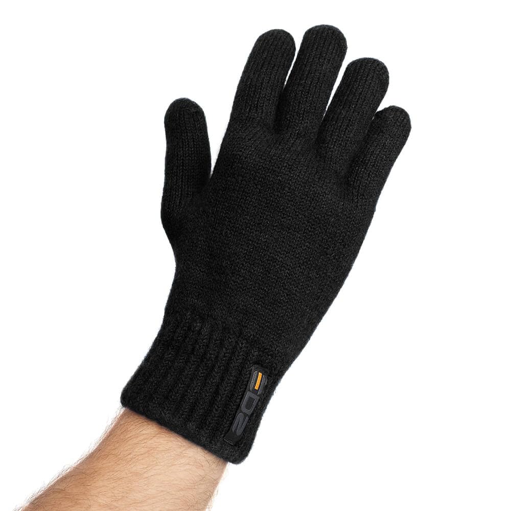 Edz Black Boiled Wool Merino Gloves Xl