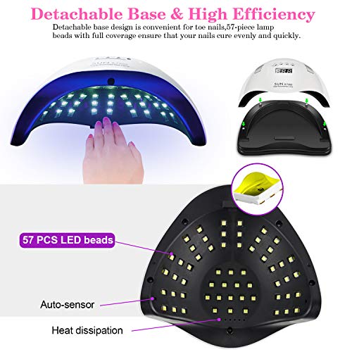 180W Nageltrockner UV LED Lampe für Nägel, Nagellampe für Gelnägel, mit 10/30/60/99s Timer, Gel Nagellacke… – Bild 2
