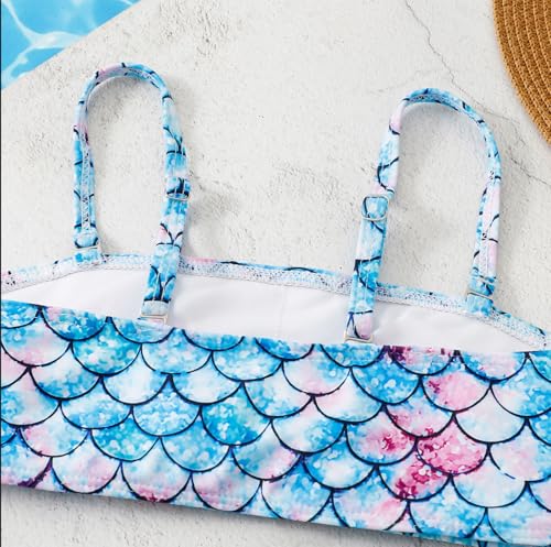 Girls' 3 Piece Bikini Sets Swimsuits with Cover Up Skirt Sun Protection for 5-12 Years2