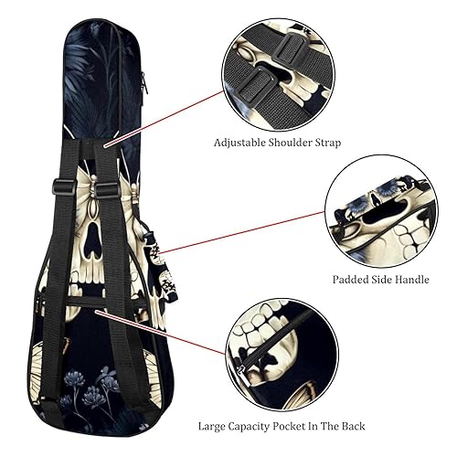 Waterproof Oxford Cloth Ukulele Bag Fairy with Bird and Flower Durable & Stylish Ukulele Case with Storage Skull Butterfly - Les Beatles, Paul McCartney, John Lennon, RIngo Starr, George Harrison Waterproof Oxford Cloth Ukulele Bag Fairy with Bird and Flower Durable & Stylish Ukulele Case with Storage Skull Butterfly – Image 4
