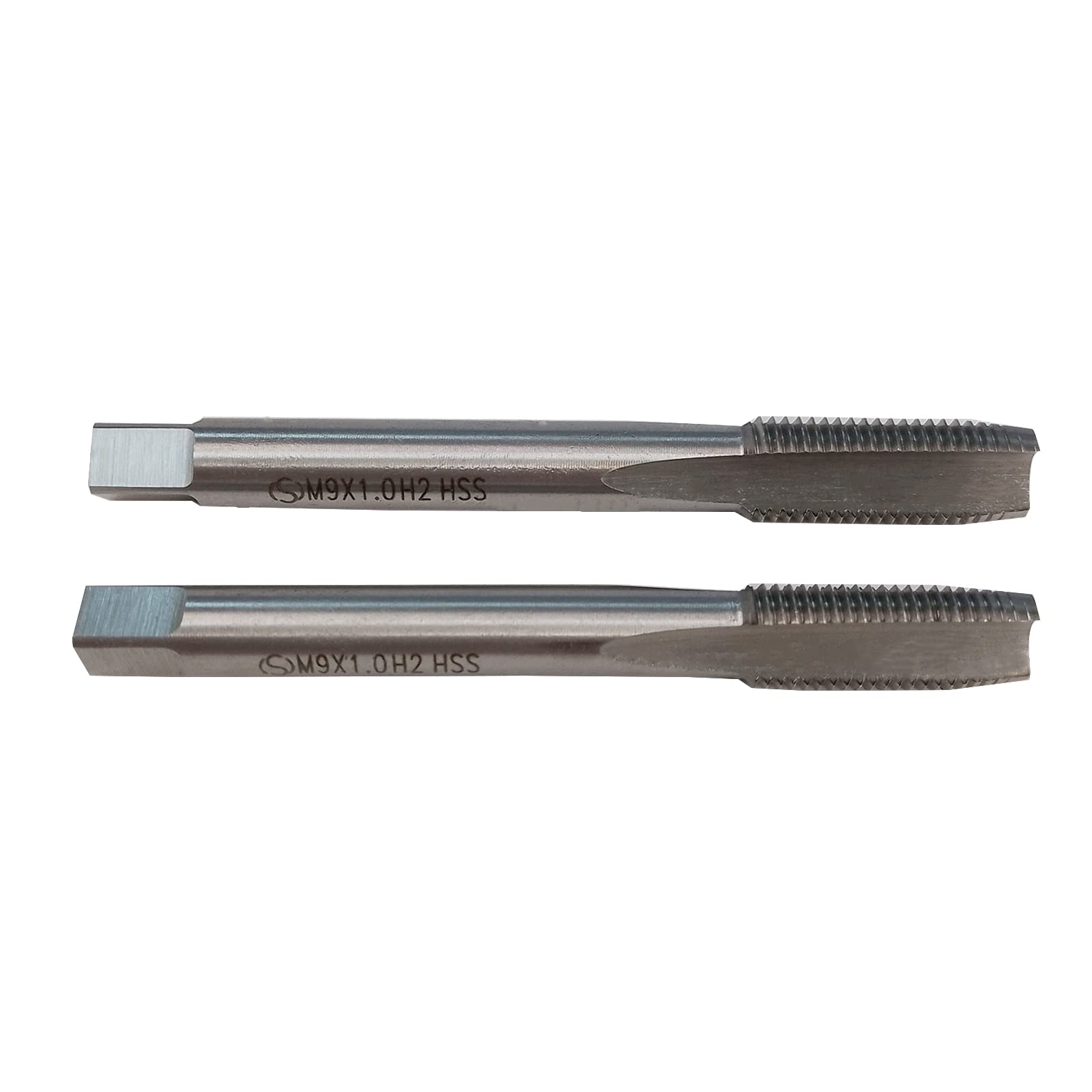 HUAZHICHUN M9×1.0 Metric Hand Tap,Thread Tap Pitch Straight Flutes HSS Right Hand Tap (2pcs)