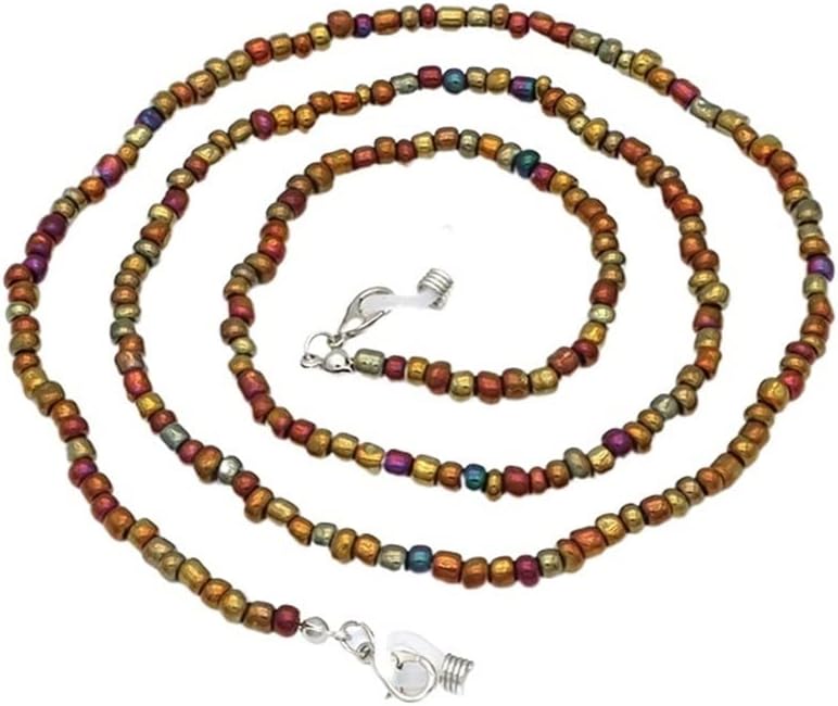 HOOENG Chains Eyeglass Strap for Women Colorful Beaded Face Mask Lanyard Stylish Eyewear Retainer Sunglass Straps (Color : 04, Size : 1)