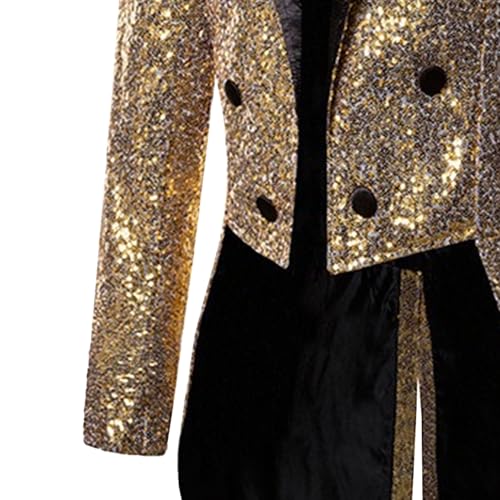 Sequin Tailcoat for Men's Sparkly Party Disco Wedding Tuxedo Casual Shawl Lapel Shiny Suit Jackets3