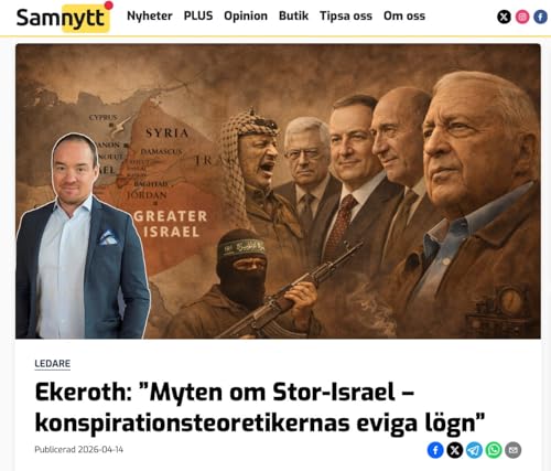 Kent Ekeroth och halmgubben om &ldquo;Stor-Israel&rdquo;