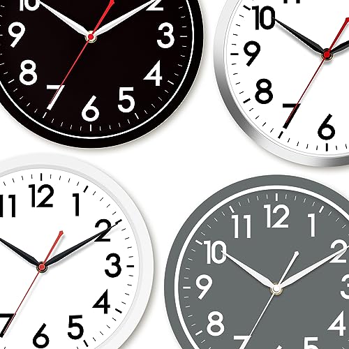 Image of AKCISOT Wall Clock Modern Black Silent Non Ticking Wall Clocks Battery Operated 12 Inch, Small Analog Classic Clock Decorative for Bedroom, Kitchen, Home Office, Bathroom, School, Living Room