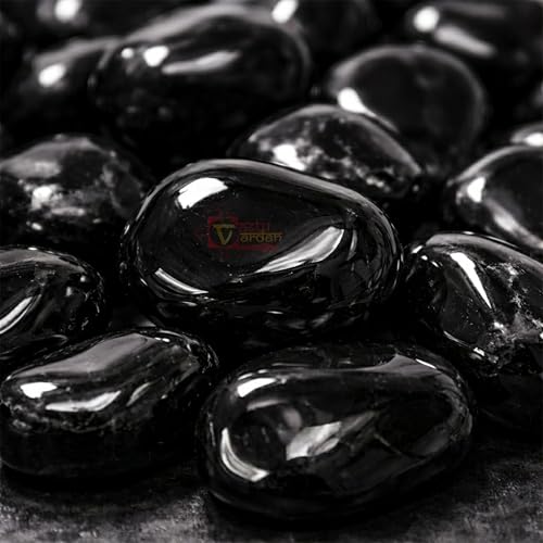 Image of Crystal Black Onyx Tumble Stone | 50 gm Tumbled Gemstones | Reiki Healing Stones | Home Decor Pebbles | Aquarium Gravel | Garden & Table Decor