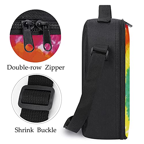 Customart Insulated Lunch Box For Girls Boys, Leakproof Portable Lunch Bags With Adjustable Shoulder Strap And Side Pocket, Durable Reusable Cooler Tote Bag For Beach/Picnic/Office/Collega (Tie Dye) #TOP2