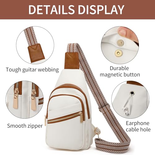 GAEKEAO Sling Bag for Women Vegan Leather Crossbody Bags Fanny Pack Chest Pack Small Backpack Travel Purse Shoulder Bag4
