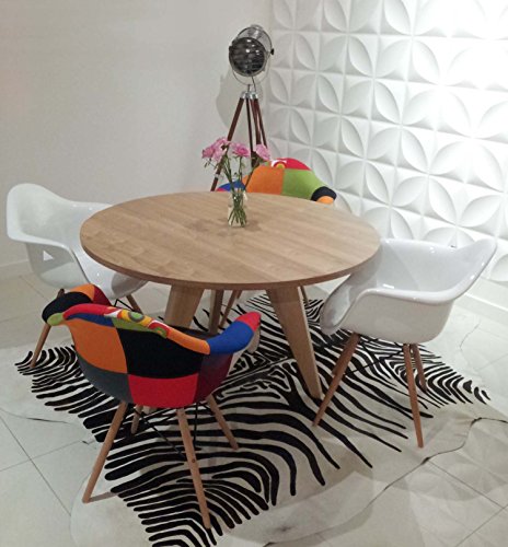 2Xhome Modern Dining Side Chairs From Molded Plastic Armchair Shell With Natural Wooden Legs, Multicolor Ann, Set Of 2 #TOP5
