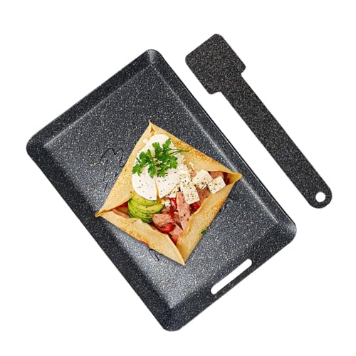 Plancha para la parrilla | Sartén antiadherente para freír | Sartén para la parrilla, para cocinar barbacoa, para camping, para cocinar al horno, al aire libre, para carne, pescado y verduras