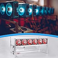 HIMAPETTR Steel Open Air Miner Mining Frame Rig Gehäuse Bis Zu 8 Gpus, Robuster Stapelbares Edelstahl Mining Bracket Case, Für Crypto Coin Currency Mining