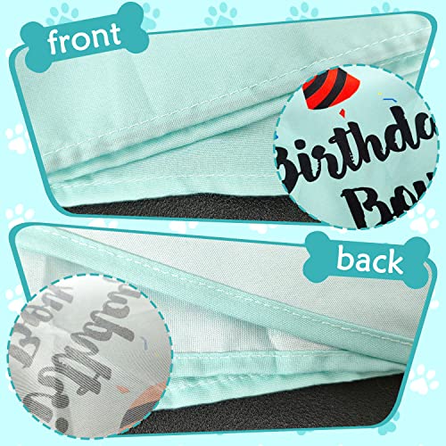 Hunde-Geburtstags-Bandana, Hunde-Bandana für Geburtstage, dreieckiger Schal für Jungen, Hunde, Haustiere, Geburtstagsparty-Zubehör, Happy Birthday-Bandana für kleine, mittelgroße Jungen (blau-grün)