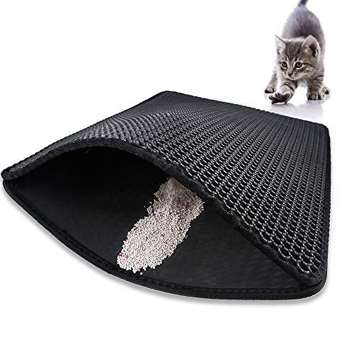 Cat Litter Mat Eva Cat Mats For Litter Folding Mat Easier To Clean Kitty Litter Mat Cat Litter Box Mat Urine And Water Proof Material Trapping Mat, Honeycomb Double Layer Design 21.65X29.53Inch #TOP2