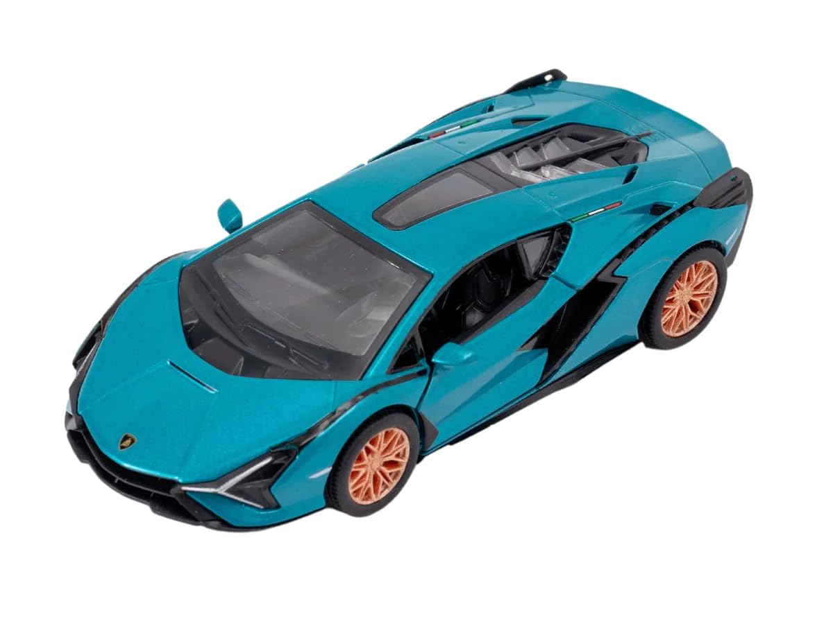 Easy Toys Model Car Compatible with Lamborghini FKP 37. Scale Toy Car with Opening Doors. Car modeling. (37 Light Blue)