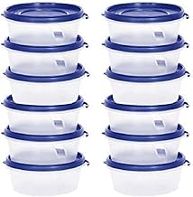 Cutting Edge Essentials 500 ML Nesterware Food Storage Container Set Stackable Kitchen Organizer for Pulses, Sugar, Tea,Masala Spices Box, Dry Fruits, BPA Free- Dark Blue,Pack of 12