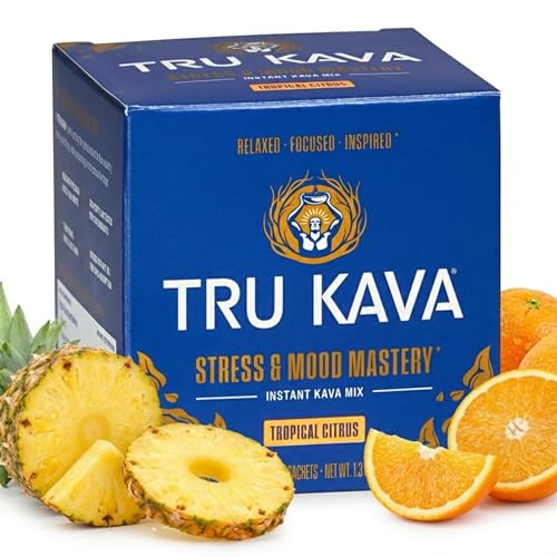 TRU KAVA Whole Root Kava Powder Drink Mix - Ceremonial Grade Noble Kava from Vanuatu, Instant Calm...