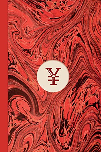 Monogram Symbol Yen Sign Money Management Marble Notebook (Regency Red Edition): Blank Lined Journal for Writing: Money, Finance, Budgets, Savings, Expenses, Accounts, Trade & Entrepreneurship