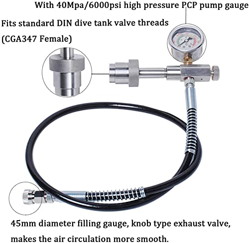 Alomejor Cga347 Paintball Fill Station Kit Pcp Scba Fill Station Charging Adapter With Hand Tight Paintball Refill Adapter #TOP2