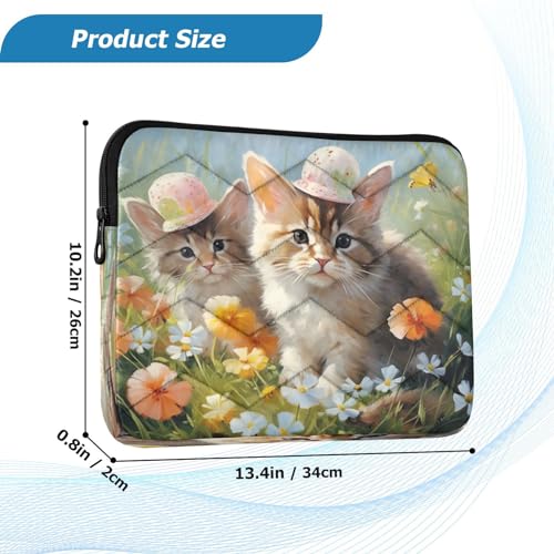 Funda para portátil de 13-14 pulgadas impermeable con diseño de gatos miniatura 3