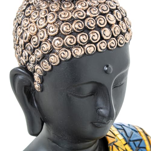 Bouddha mosaïque couleurs statue résine 41 cm grand format objet déco zen - 4