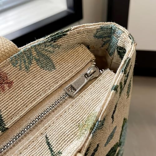 Bolso tote floral elegante con cierre y gran capacidad miniatura 5