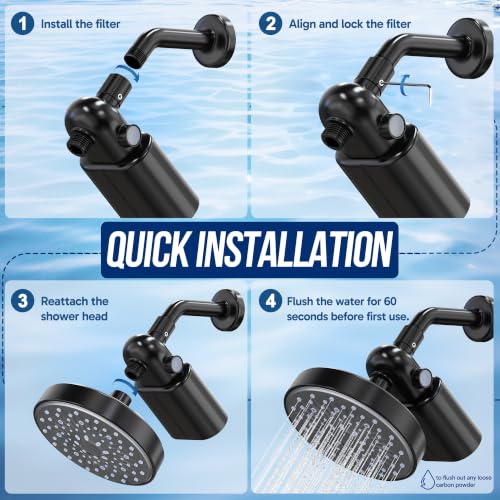 Image of Veken Shower Filter, Chlorine, Lead & Sulphide Tested, One-Press Cartridge