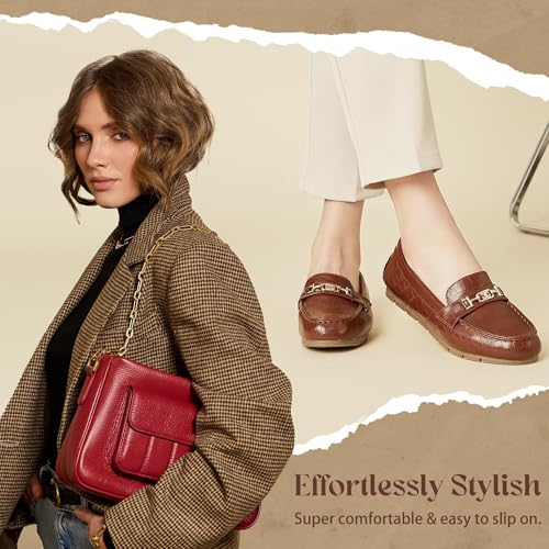 Image of Loafers for Women Comfortable Slip On Flats with Memory Foam Insole for Daily Wearing