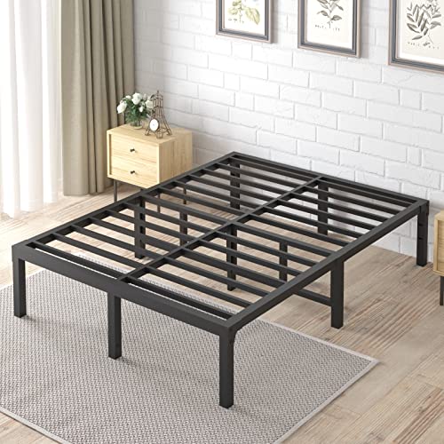 Fuiobyvv Full Size Bed Frame, 14 Inch Heavy Duty Metal Platform Bed Frame Full Support Up To 3500 Lbs, No Box Spring Needed/No Shaking/Steel Slat Support/Noise Free/Easy Assembly #TOP1