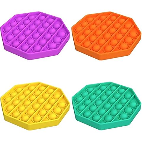 RSKGOODS Push Pop Bubble Sensory Fidget Toy, Autism Special Needs Stress Reliever Silicone Stress Reliever Toy, Squeeze Fidget Sensory Toy for Kids, Family, and Friends (Hexagon Random Colour) Cover