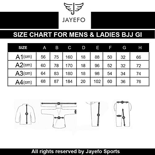 Jayefo Men-Women Bjj Gi Mgdon (White/Blue, A2) #TOP3