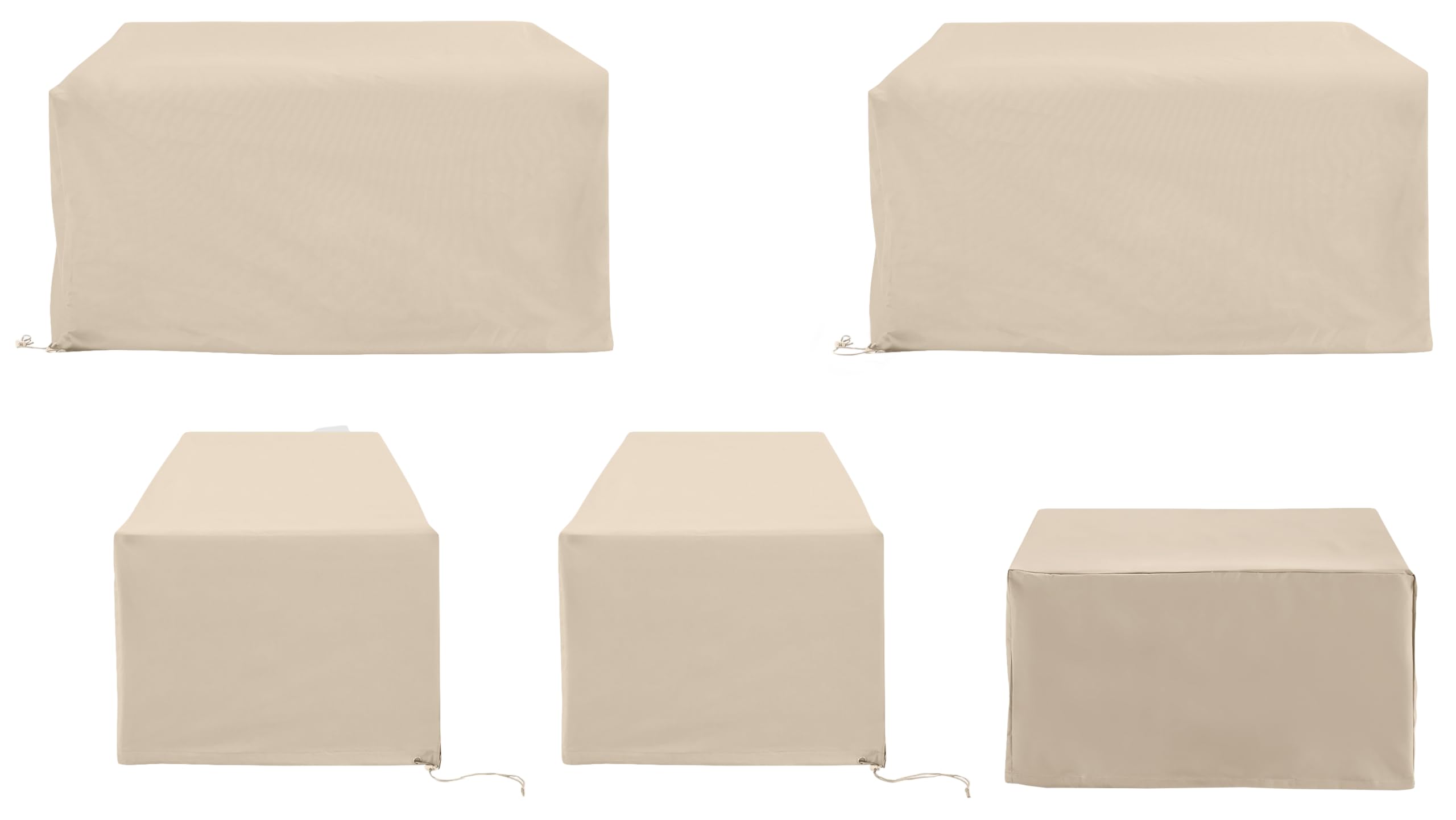 Crosley Furniture Set di 5 coperture impermeabili per mobili da giardino, per divano componibile da esterno, marrone chiaro