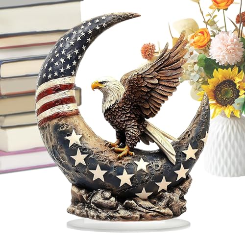 Eagle 4 juillet acrylique 2D avec figurine drapeau centre de table salon - 2