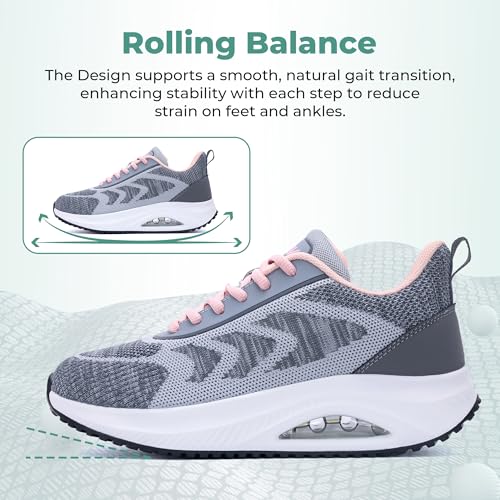 Image of Autper Plantar Fasciitis Shoes Women Walking Arch Support Tennis Casual Athletic Nurse Orthotic Sneakers for Foot Pain Relief