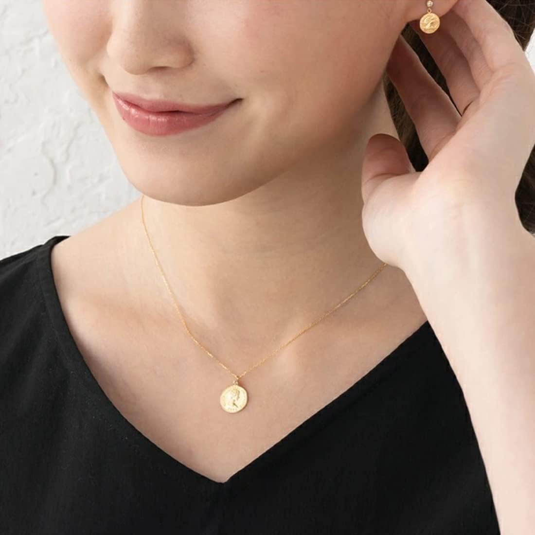 PLUSTER コイン ネックレス レディース ダイヤモンド シンプル K18 YG イエローゴールド 10㎜ メンズ [ギフトボッ ネックレス  レディース ダイヤモンドネックレス ダイヤモンドライン ダイヤネックレス ダイヤ 10金 K10 10K YG PG ゴールド イエロー ピンク  スキン ...