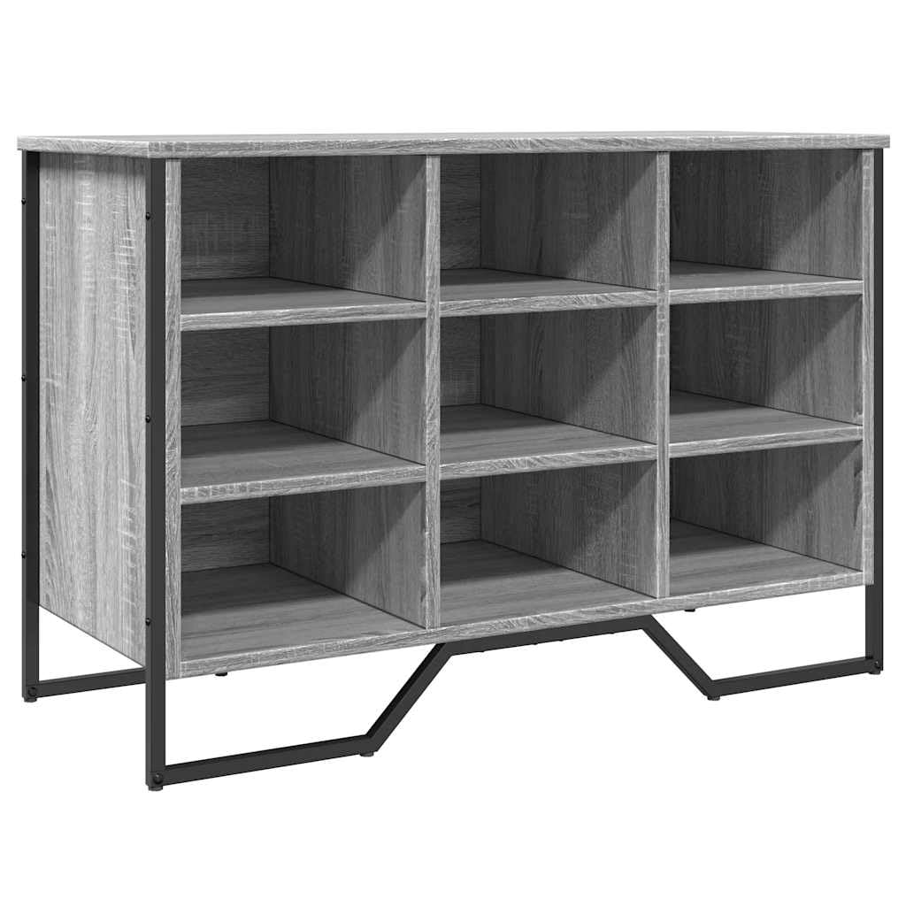 Regał na buty Sonoma szary, 90 x 38 x 61,5 cm, materiał drewnopochodny z miejscem do przechowywania i stabilnymi metalowymi nogami do przechowywania