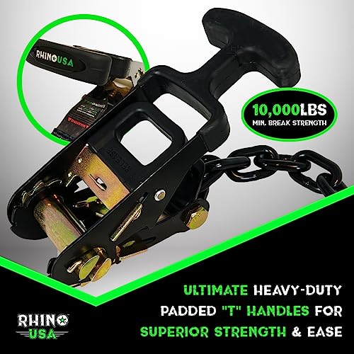 image for Rhino USA Car Tie Down Straps for Trailers with J Hooks (4-Pack) - 2 I