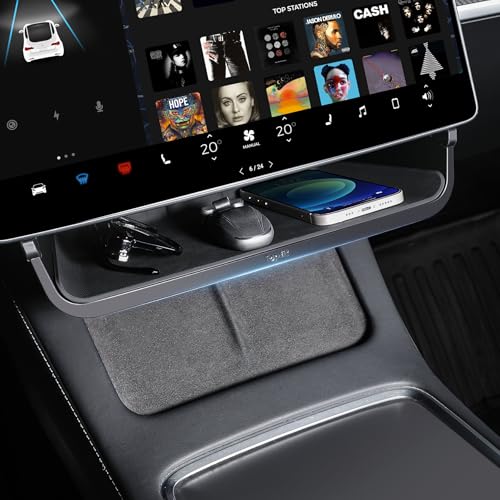 Topfit Tesla Model 3 Y Under Screen Storage BoxCenter Console Organizers Tray for Tesla Model Y Juniper and Model 3 Highland Accessories 2025-2026