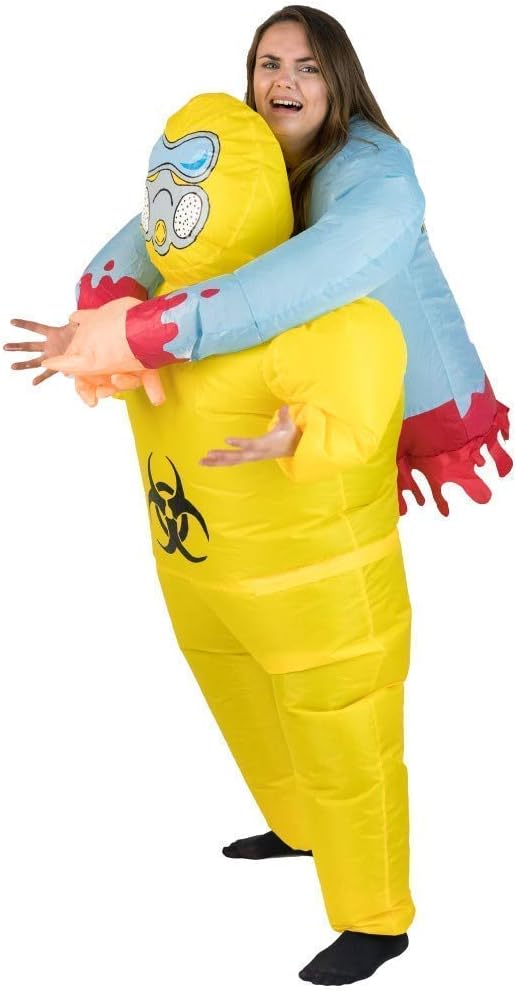 Bodysocks Yellow Hazmat Hazard Zombie Inflatable Costume for Adults (One Size) - Image 7