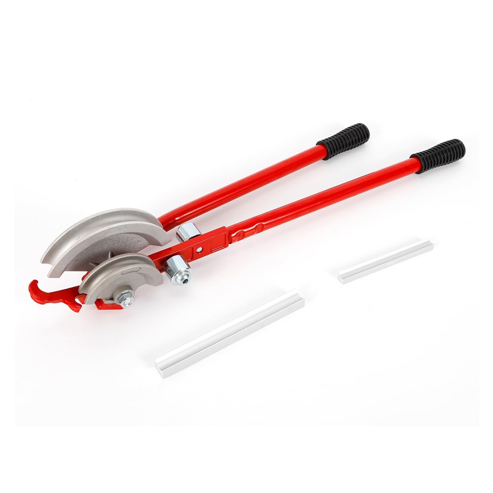 Curvatubi manuale da 15 a 22 mm, per tubi di rame e tubo in alluminio, strumento di piegatura professionale con 2 rulli di pressione, piegatrice per tubi da 750 mm, per installatori e artigiani
