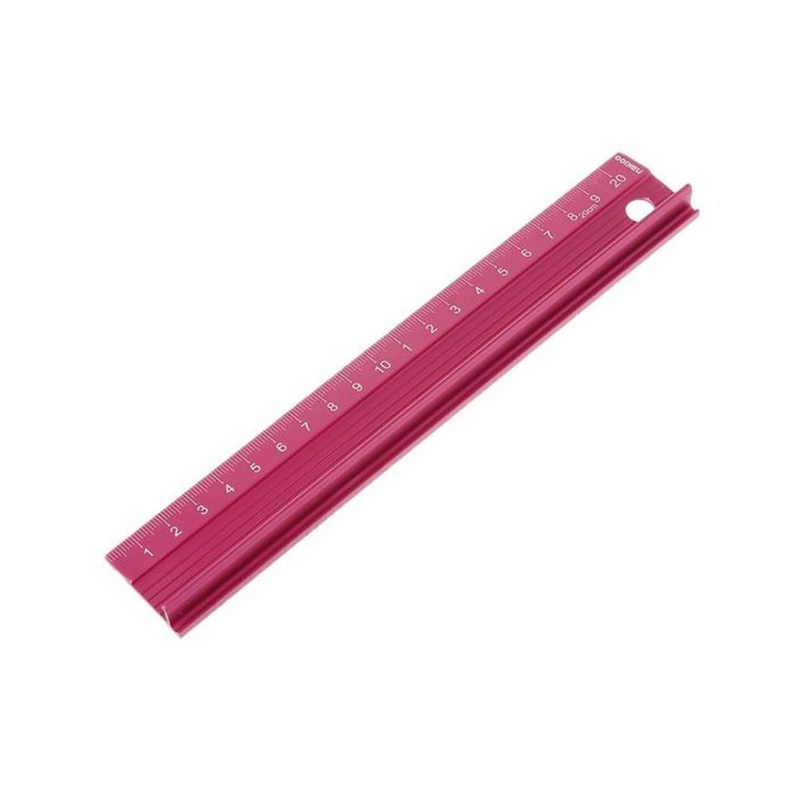 Lineal, Professionelles gerades Lineal aus Aluminiumlegierung, Schutzmaßstab, Mess- und Zeichenwerkzeug for Ingenieure, 3 Größen, Blau/Rot, Set(Red20cm)