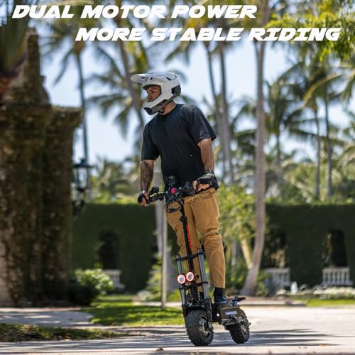 Image of COFANSON Adult Electric Scooter 5600W Dual Motor with Seat, Top Speed 50mph, Range 50-60 Miles, Foldable Commuter Electric Scooter