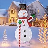⛄【Accessoires complets】En plus du bonhomme de neige, le colis est livré avec 4 piquets de terre et 10 attaches de câble. Avec un kit d'accessoires complet, vous n'avez pas à craindre que le bonhomme de neige de Noël ne soit renversé ou s’envole.