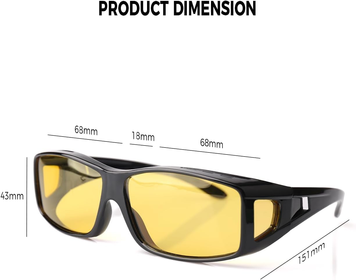 Night Driving Glasses for Men Women Fit Over Sunglasses Anti Glare Polarized HD Night Vision Glasses