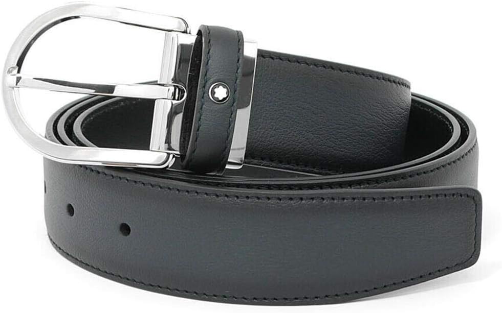 Montblanc Men's Blue Leather Business Belt 123888 - Image 2