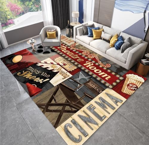 Tapete suave vintage para sala de cine 5'x7' miniatura 5