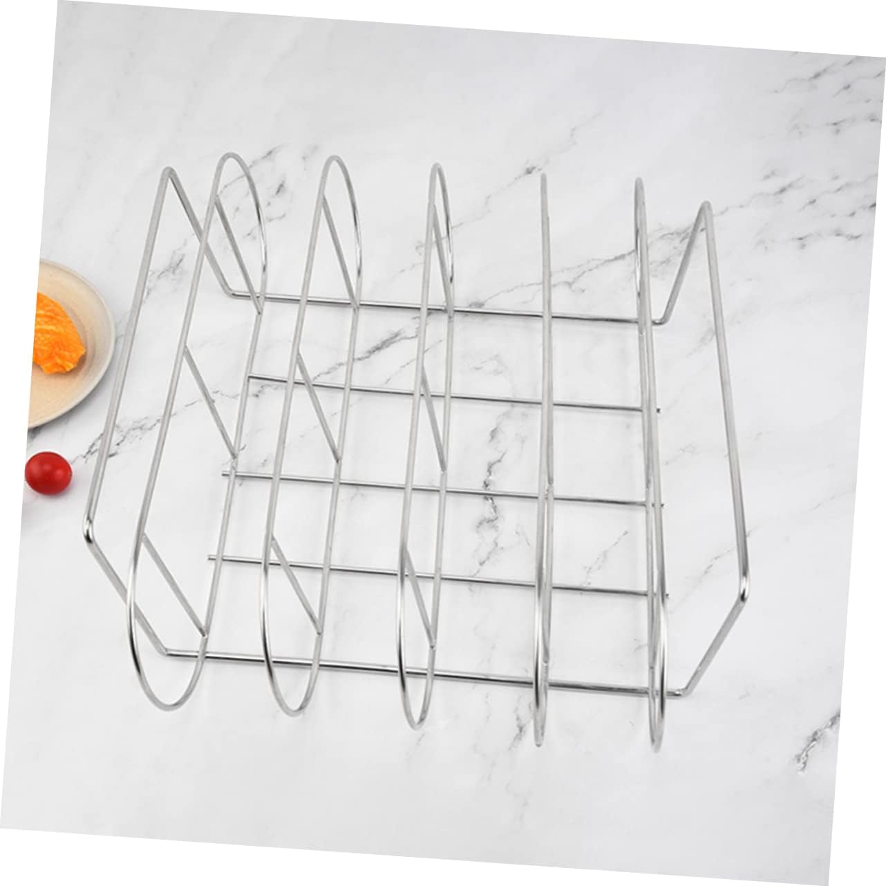 Bbq Rib Rack Holder Heavy Duty Stainless Steel Grill Rack for Outdoor Barbecue Camping and Picnics Durable with Heat and Resistance