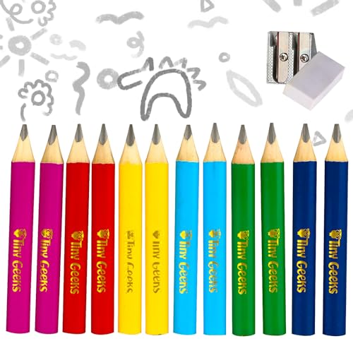 TinyGeeks Jumbo Coloured Pencils & Sharpener